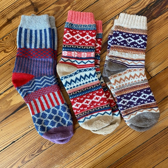 Colorful Fair Isle Patterned Socks Set - Picture 1 of 1